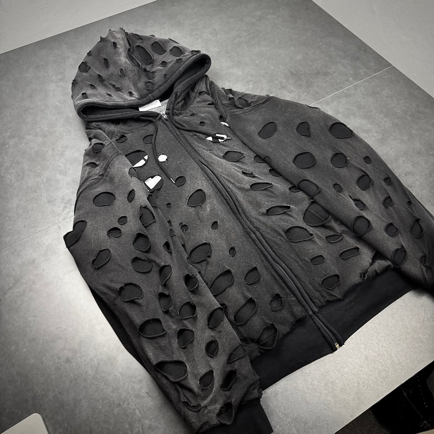 Alexander Digenova Distressed Zip Hoodie
