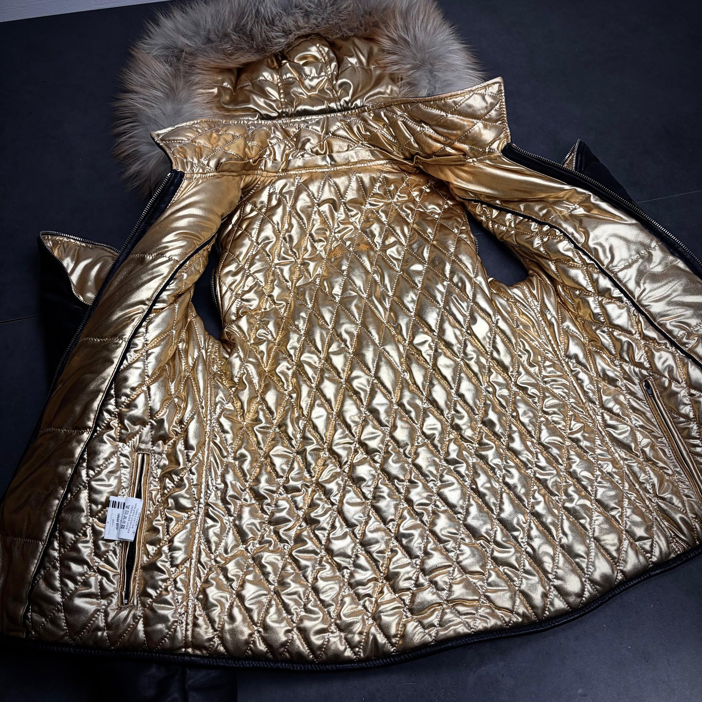 Philipp plein leather transformable puffer jacket