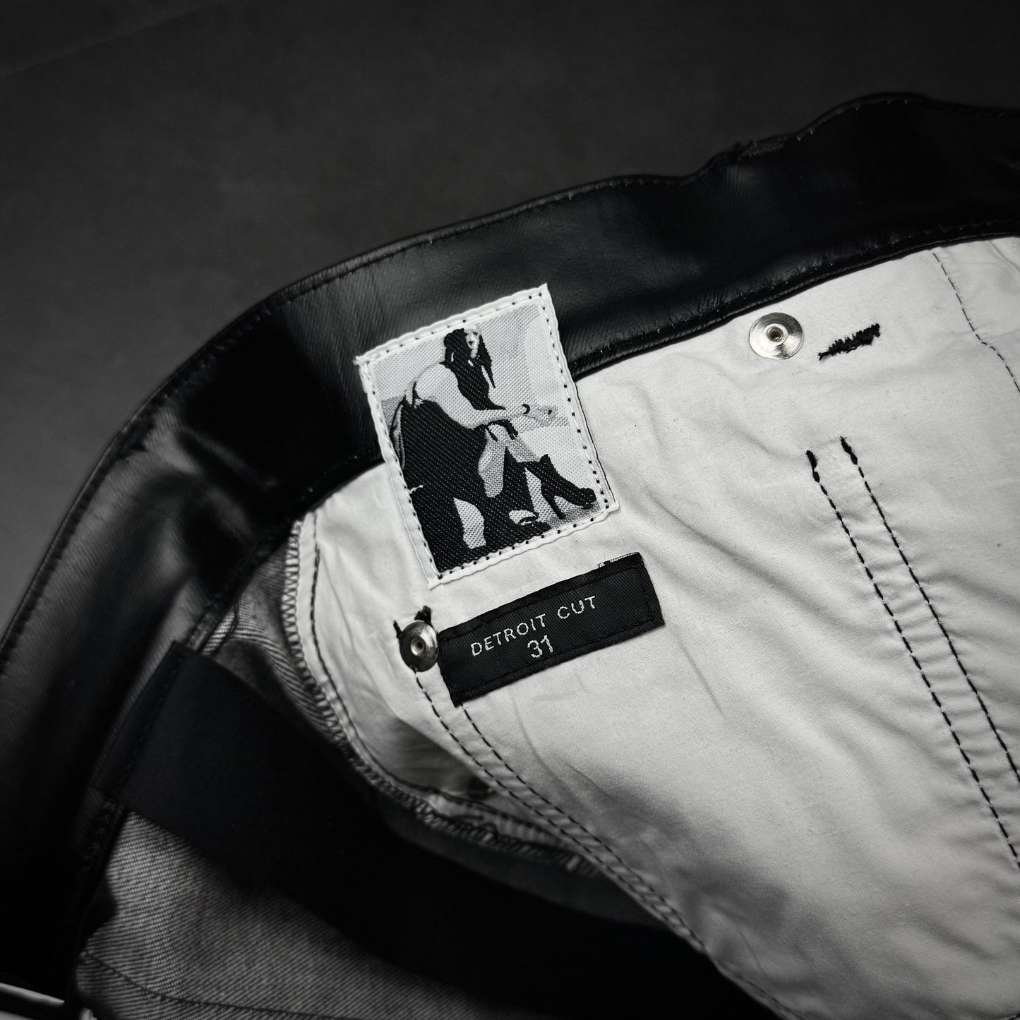 Rick owens „detroit cut“ leather/wax look bolan sample