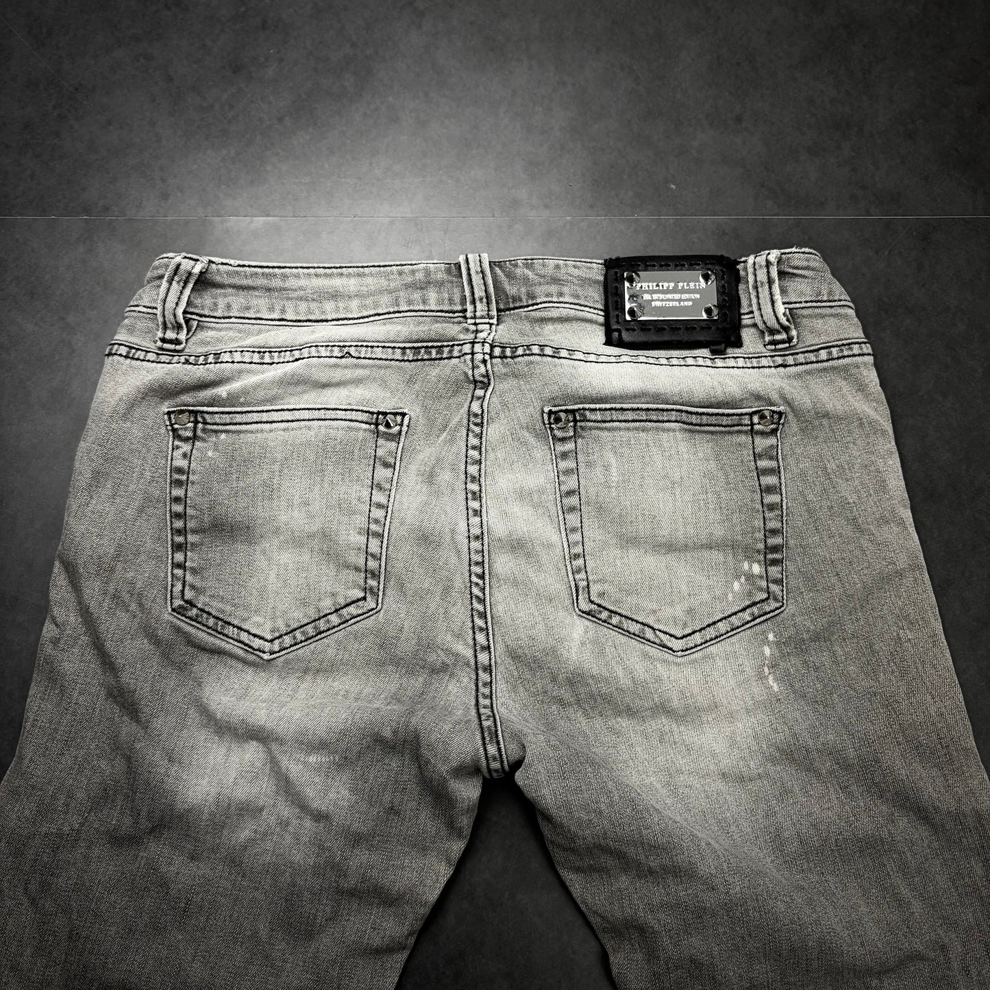 Philipp Plein Studded Zip Denim