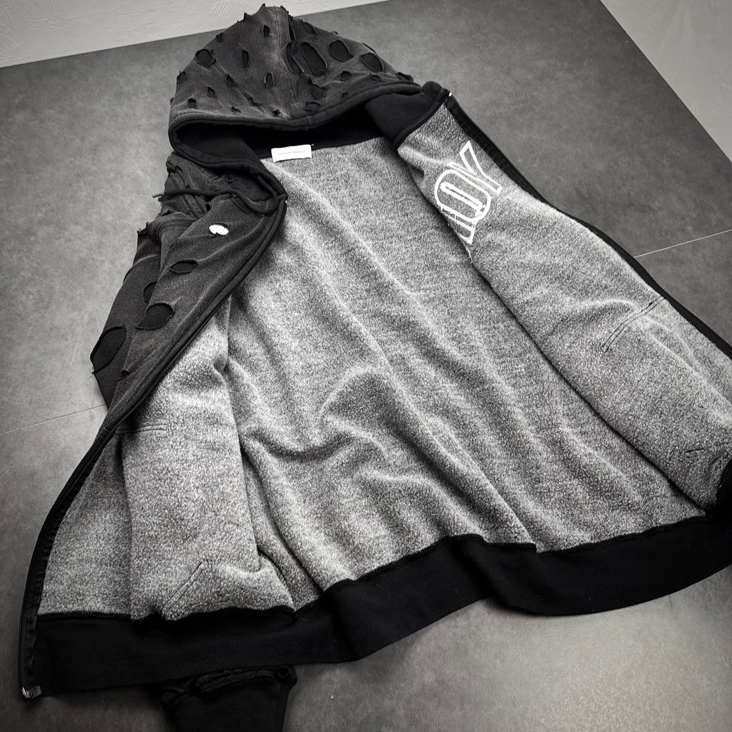 Alexander Digenova Distressed Zip Hoodie