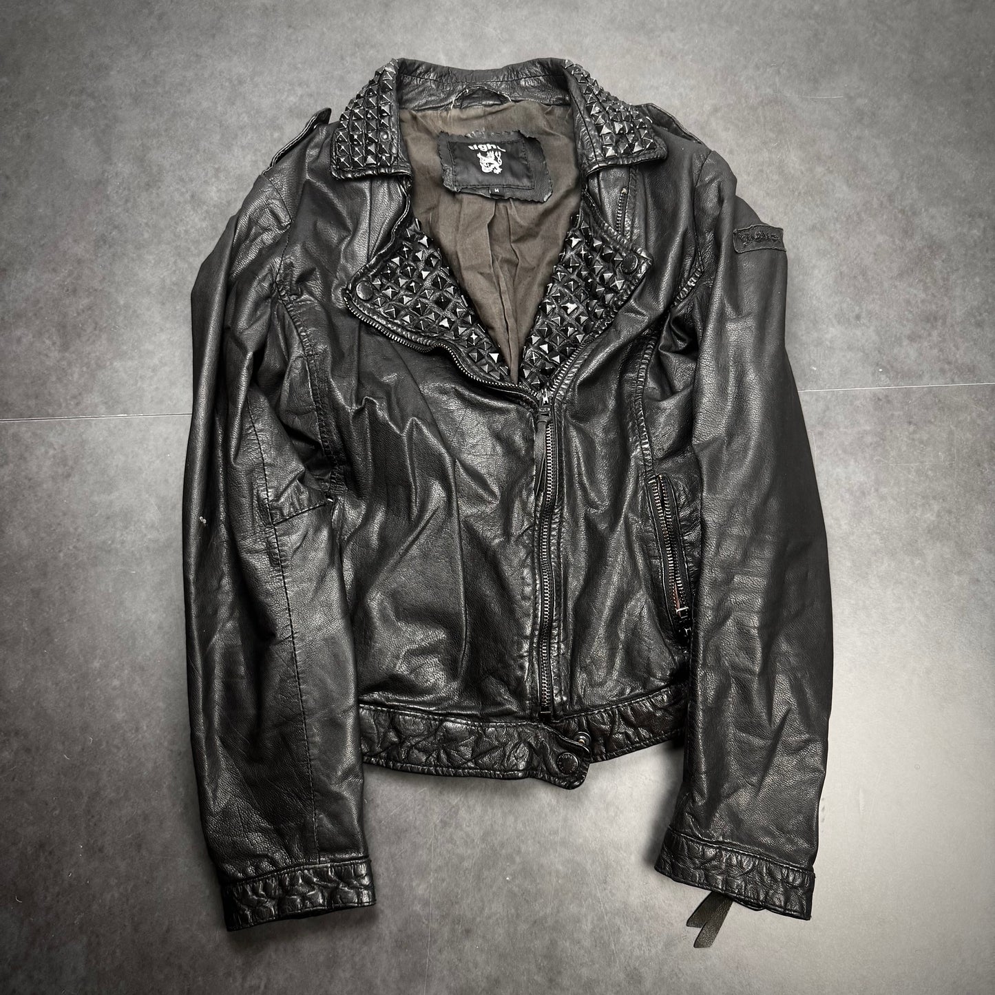 Tigha Studdet Leather Biker Jacket