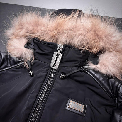 Philipp plein leather sleeve jacket