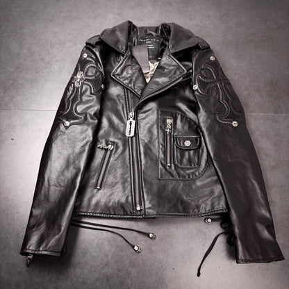 Philipp plein cross razorblade leather jacket