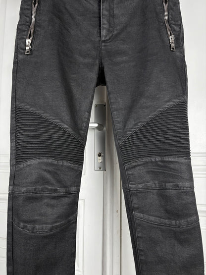 Balmain Waxed Biker Pants