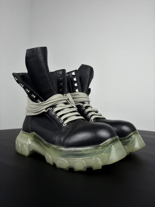 Rick Owens Bozo Laced Up Transparent Boots