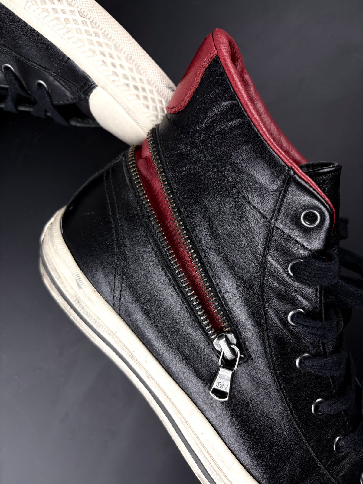 John Vervatos Leather Zip Sneaker