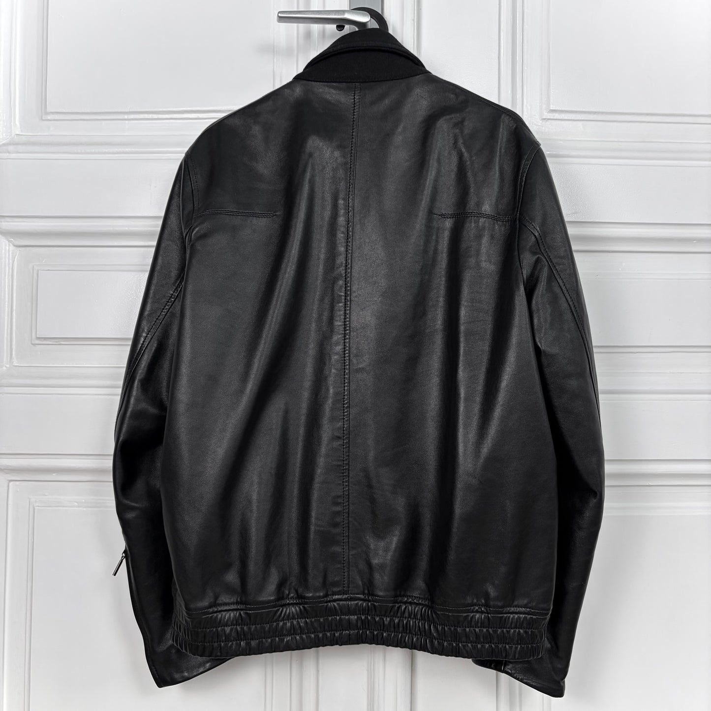 Dior Homme Wool Panel Leather Jacket
