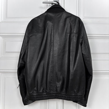 Dior Homme Wool Panel Leather Jacket