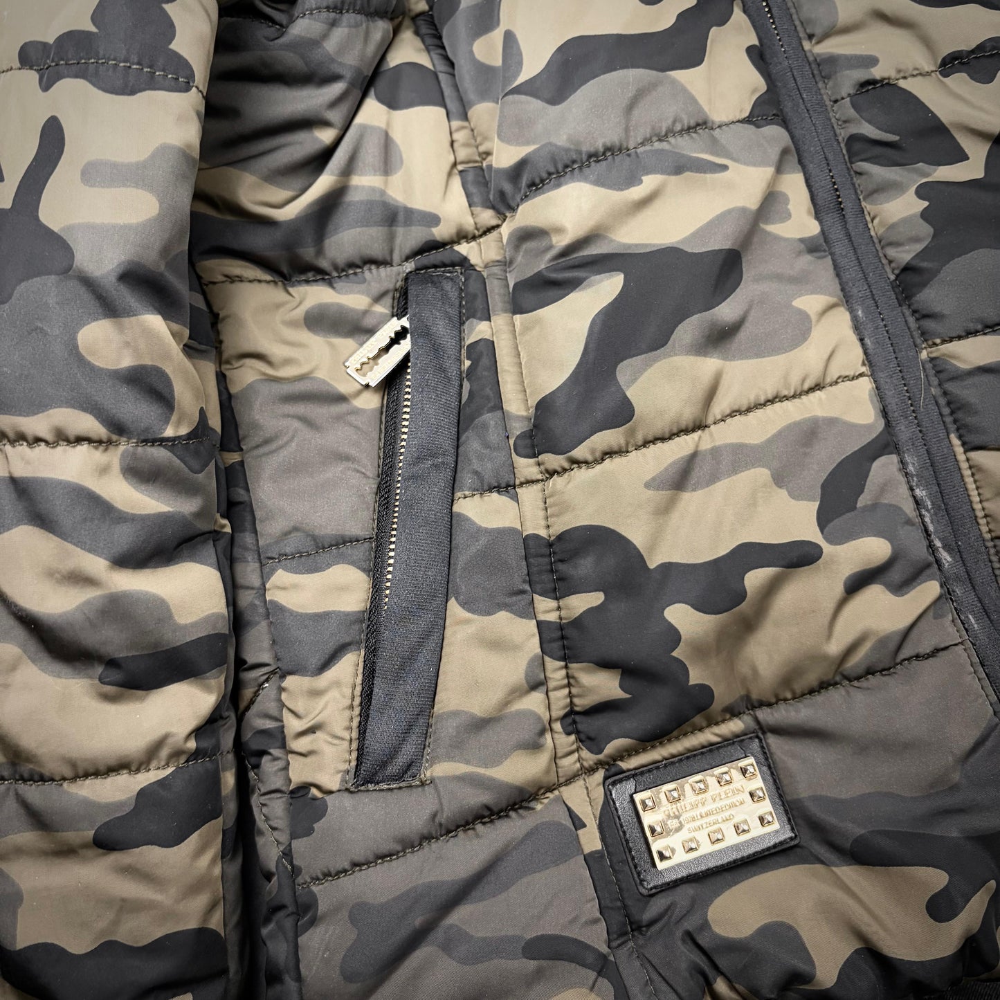 Philipp plein camo puffer jacket
