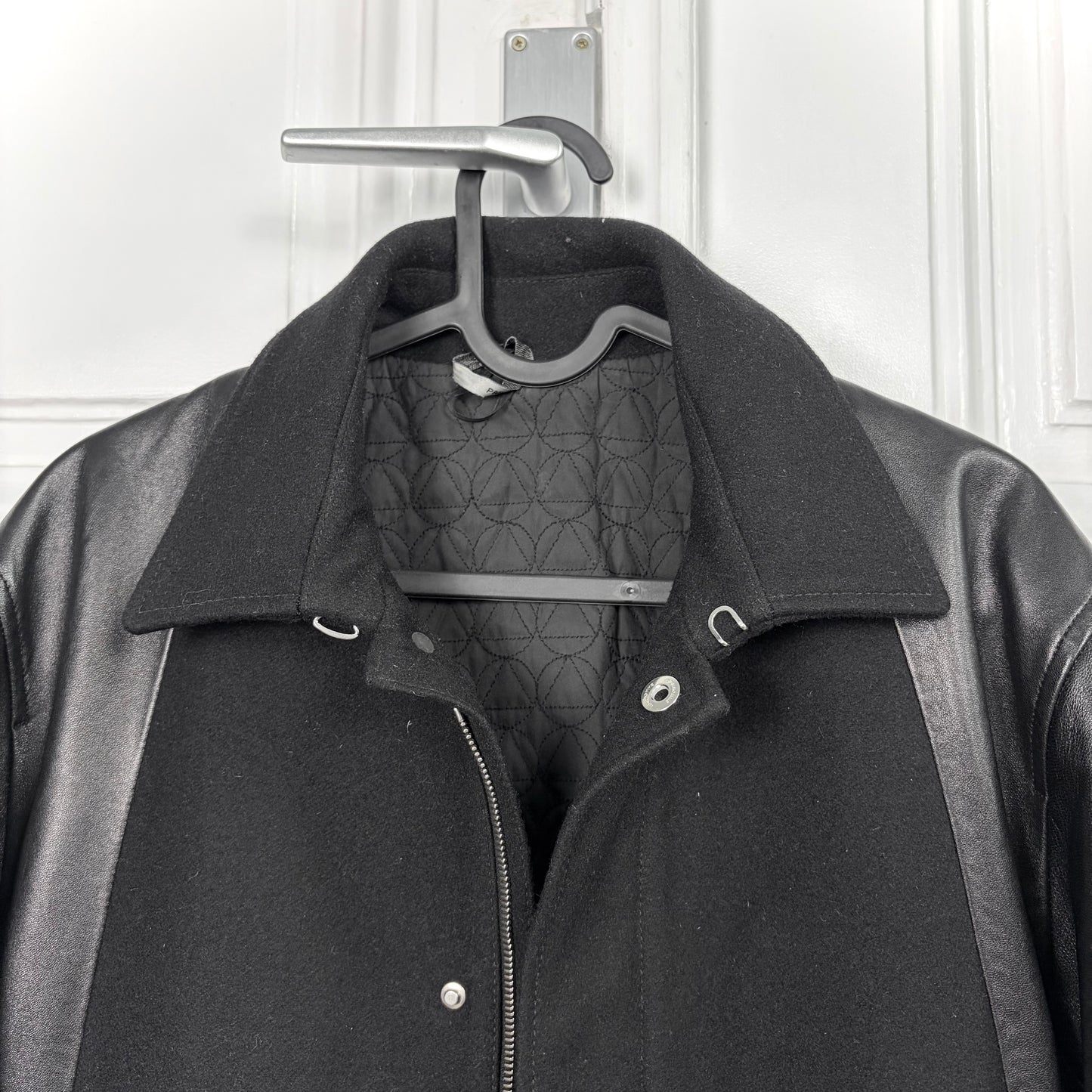 Dior Homme Wool Panel Leather Jacket