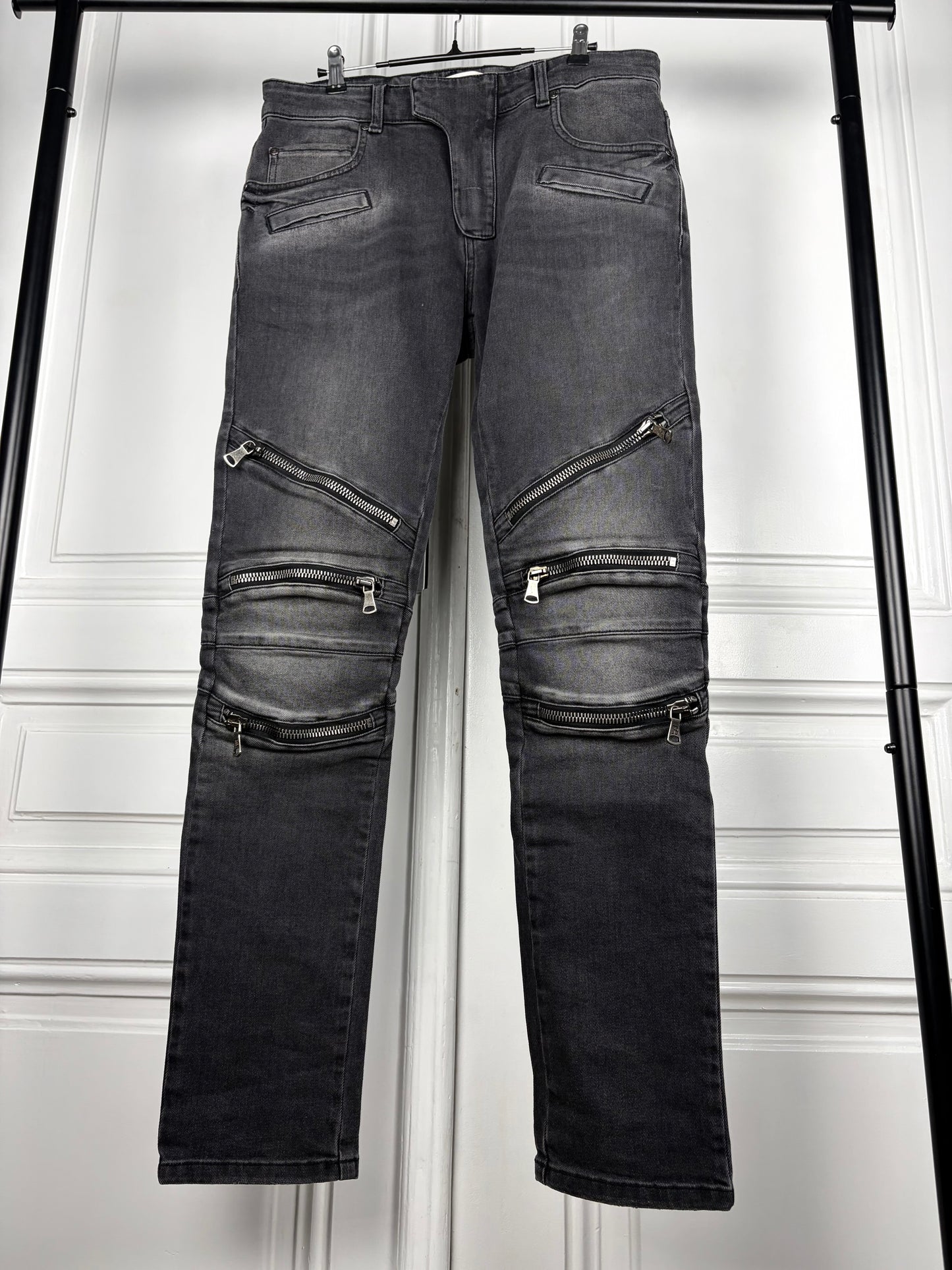 Balmain Biker Zip Denim