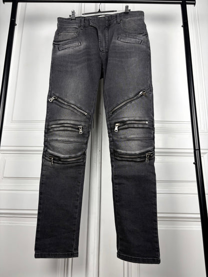 Balmain Biker Zip Denim