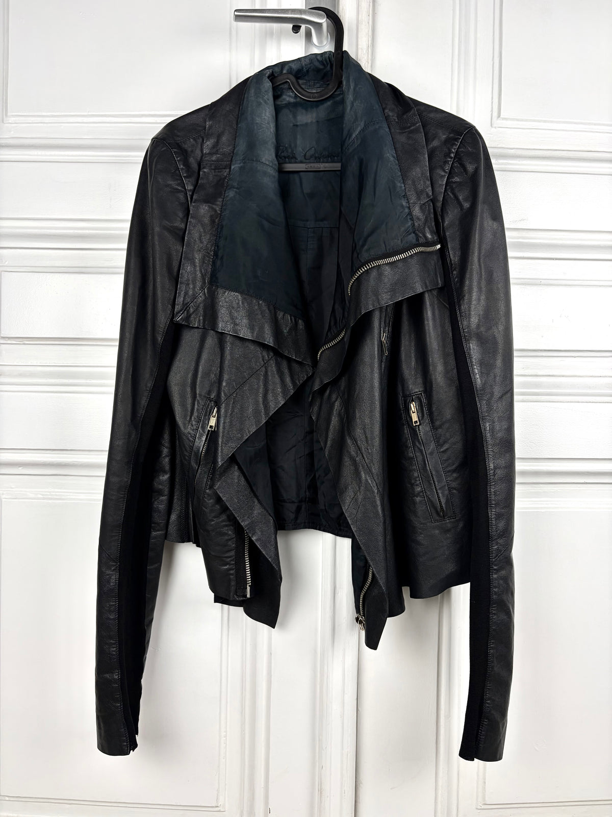 Rick Owens biker leather jacket
