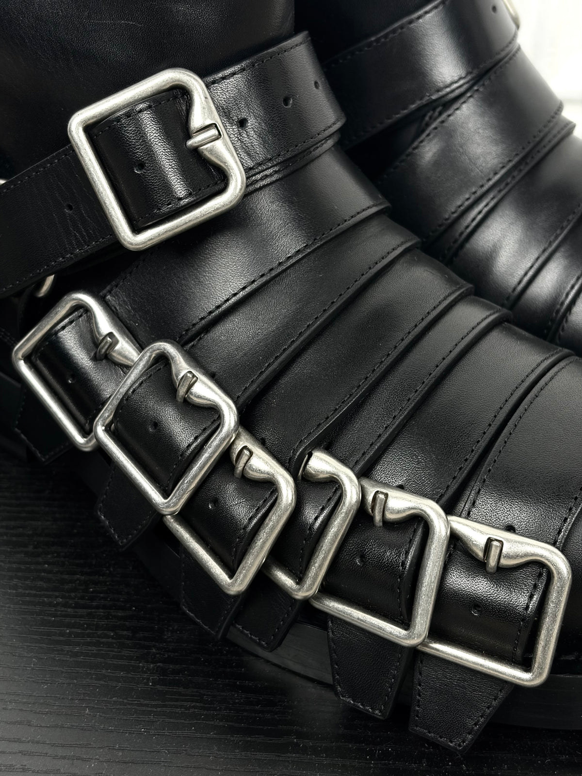 Burberry Multistrap Leather Buckle Boot