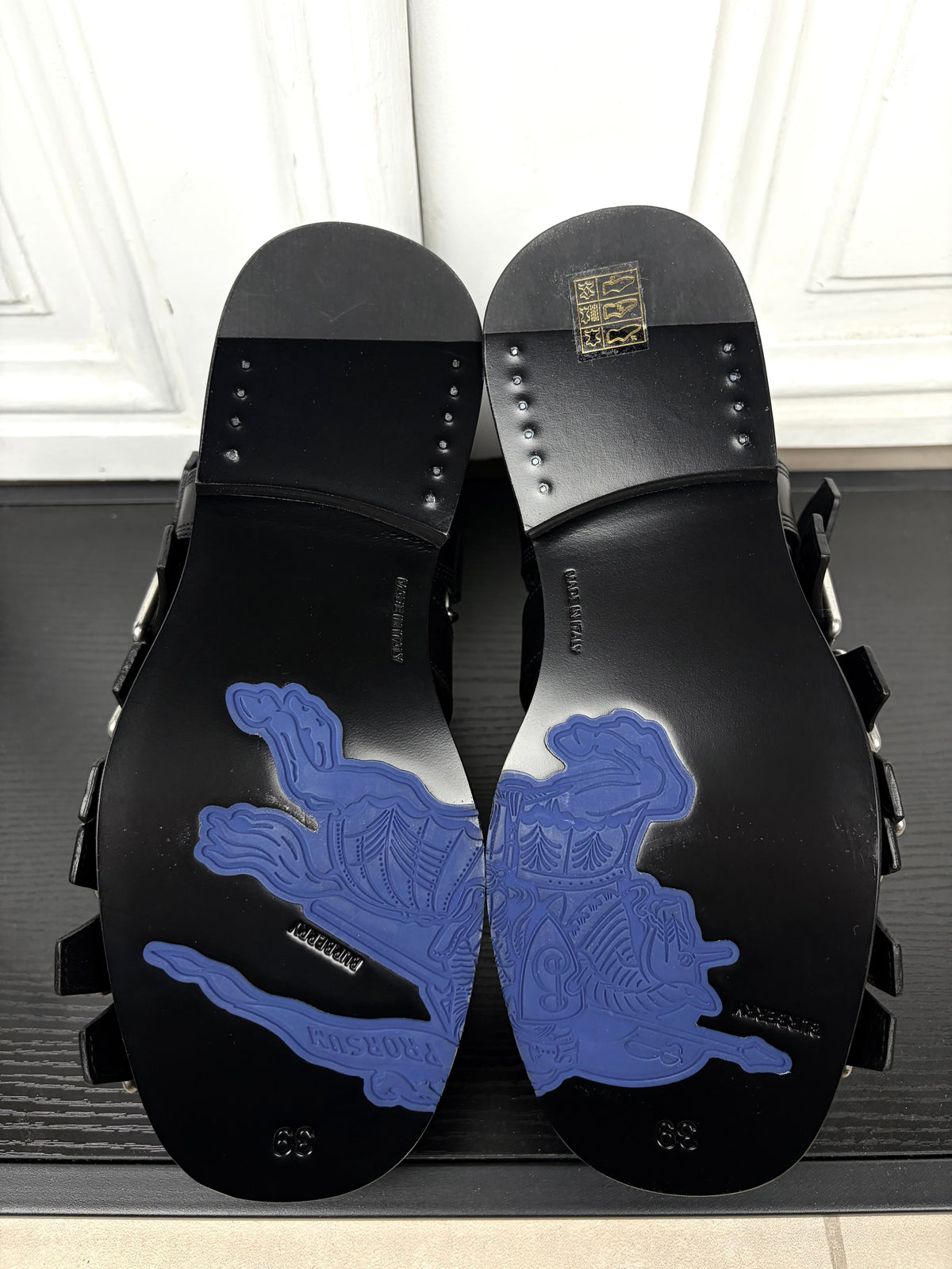 Burberry Multistrap Leather Buckle Boot