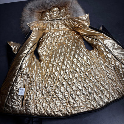 Philipp plein leather transformable puffer jacket