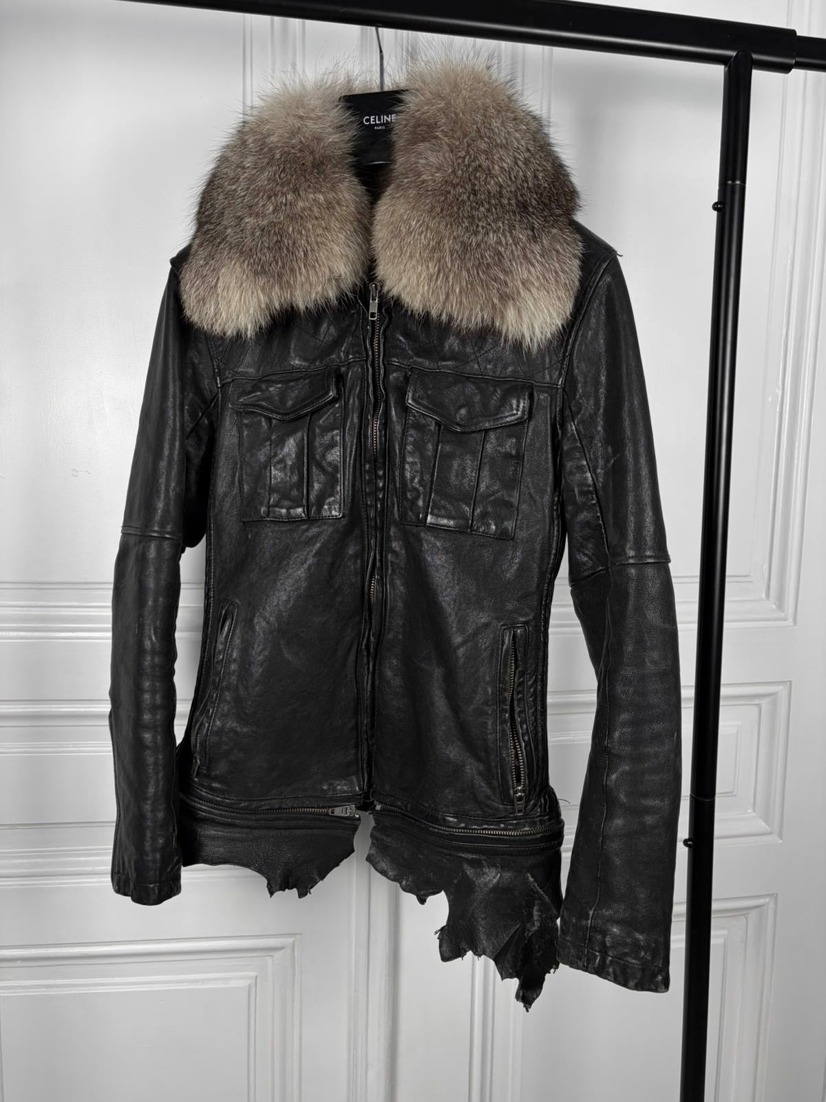 Jack Rose Fox fur leather jacket
