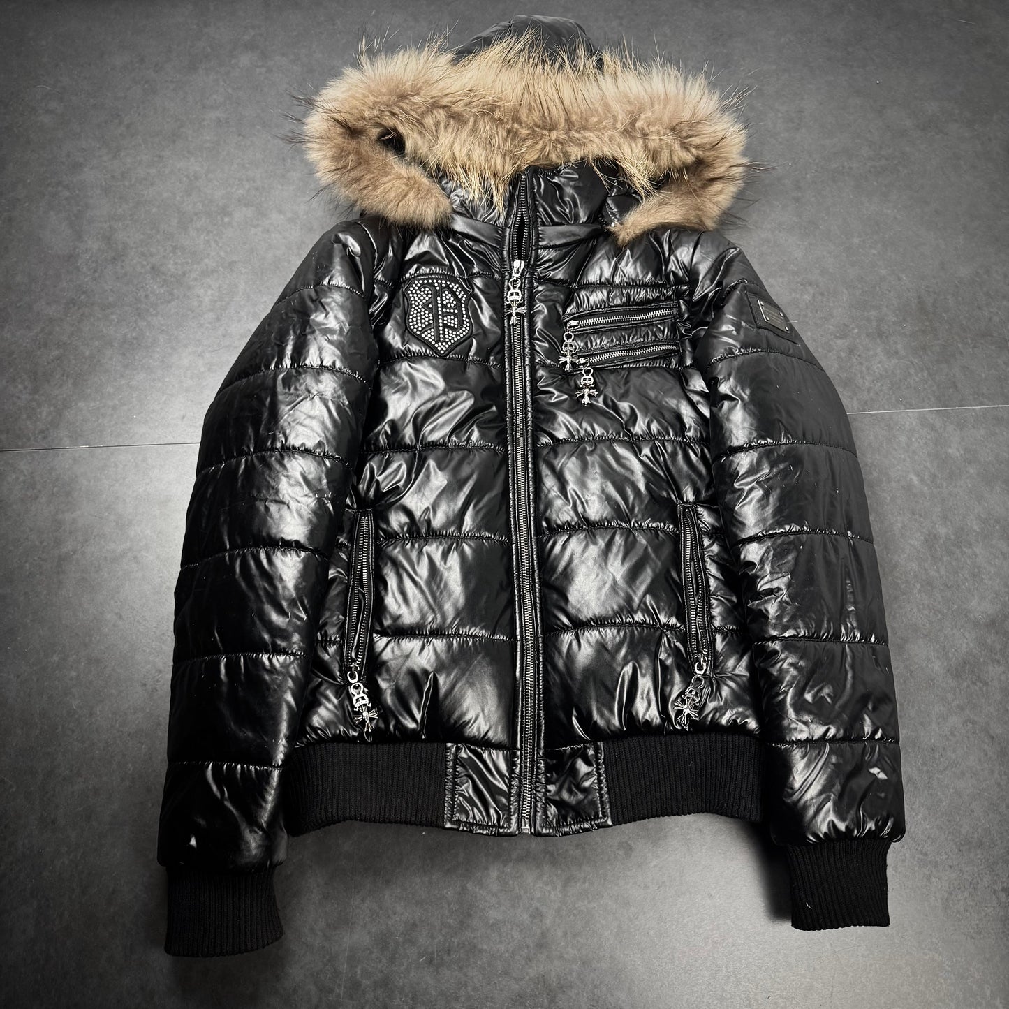 Philipp plein waxed puffer jacket