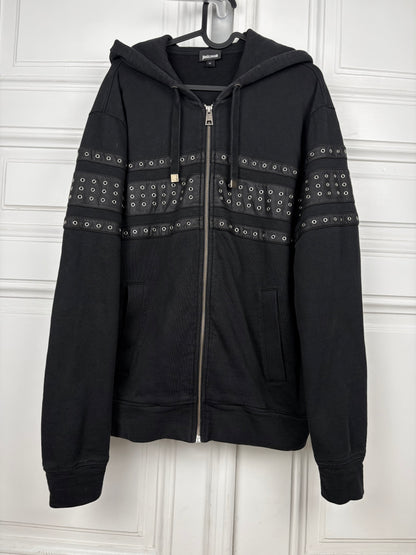 Just Cavalli Eyelet Leather Zip Hoodie