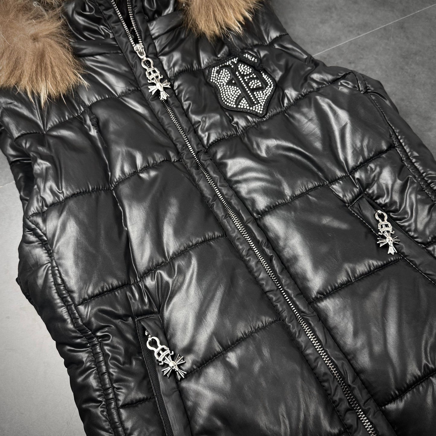 Philipp plein waxed puffer vest