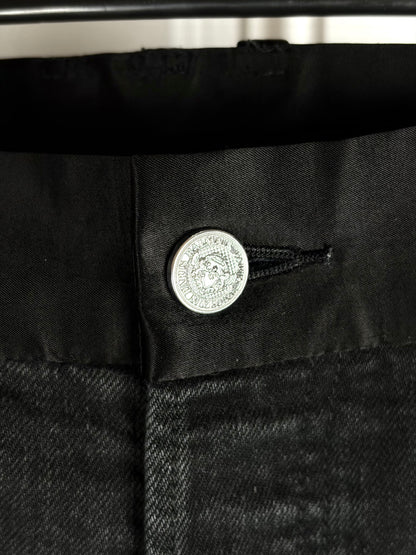 Balmain Sample Distressed Satin Denim