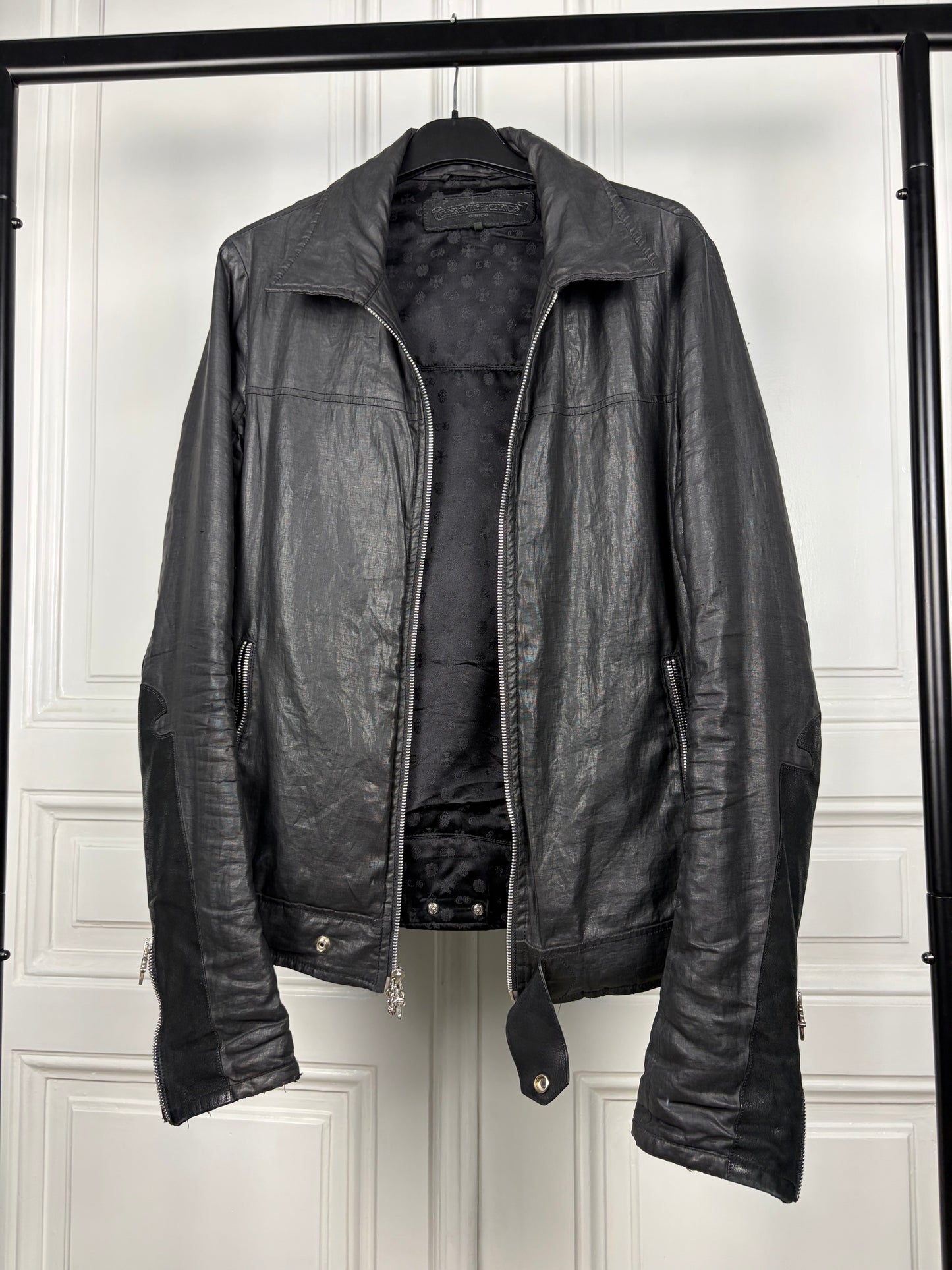 Chrome Hearts Fleur Waxed Carmalita Moto Jacket