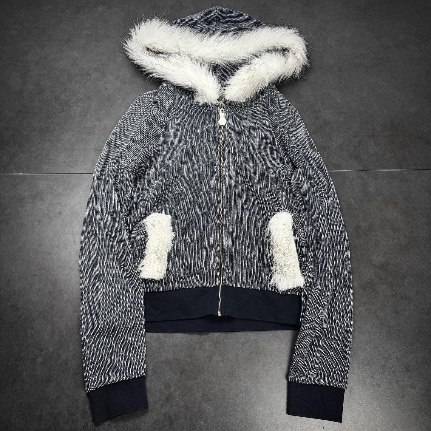 Philipp plein fur hood zip hoodie