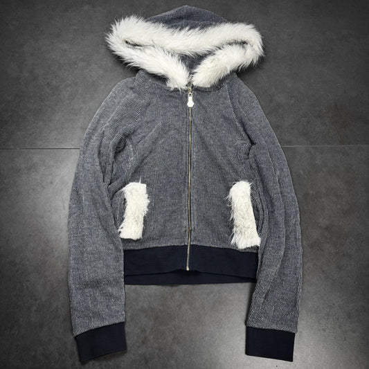 Philipp plein fur hood zip hoodie