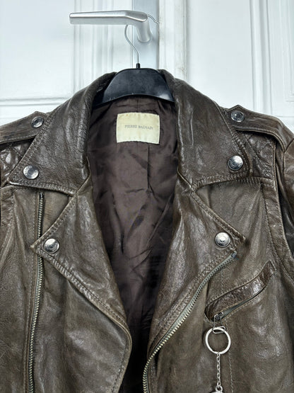 Balmain leather biker pendant jacket