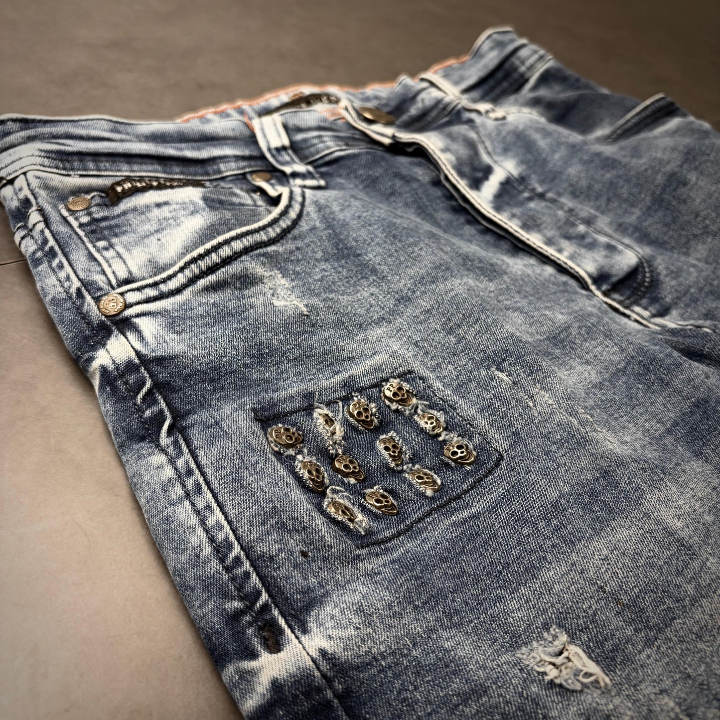 Philipp plein skull patch denim
