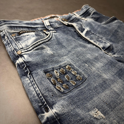 Philipp plein skull patch denim