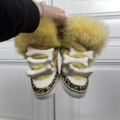 Jeremy Scott x Adidas Yellow Bone Fur Sneaker