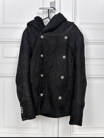 Balmain Double Breasted Shearling Coat