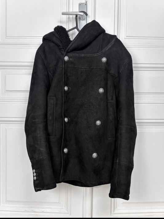 Balmain Double Breasted Shearling Coat