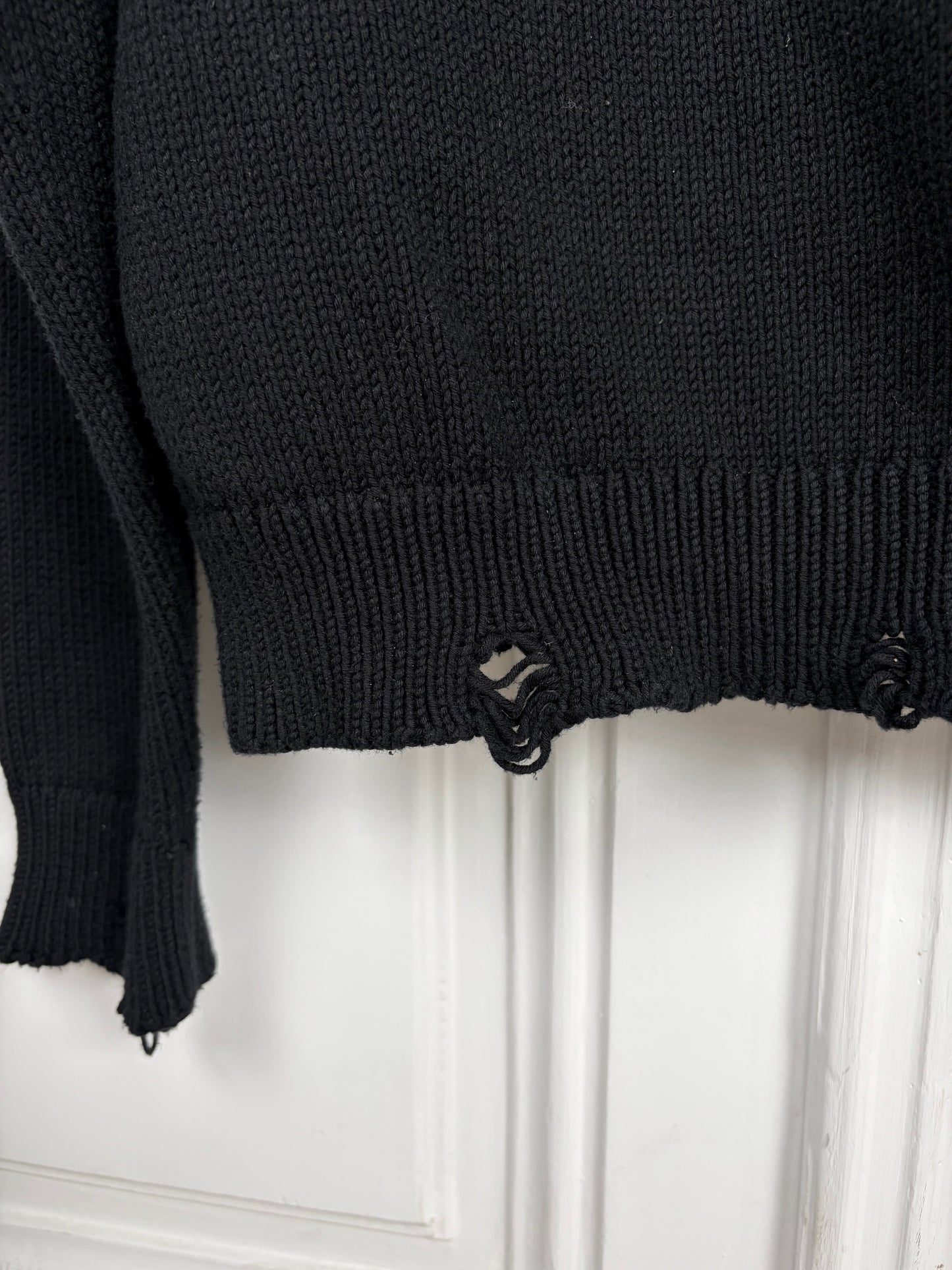 Saint Laurent Distressed Knit Hoodie