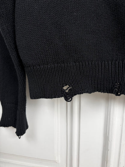 Saint Laurent Distressed Knit Hoodie