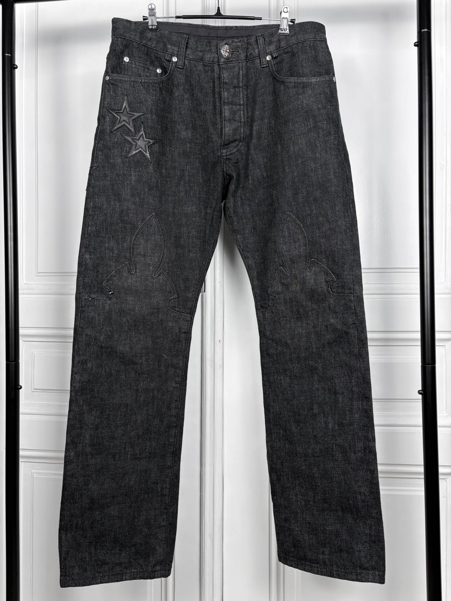 chrome hearts le fleur star patch denim