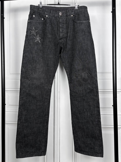 chrome hearts le fleur star patch denim