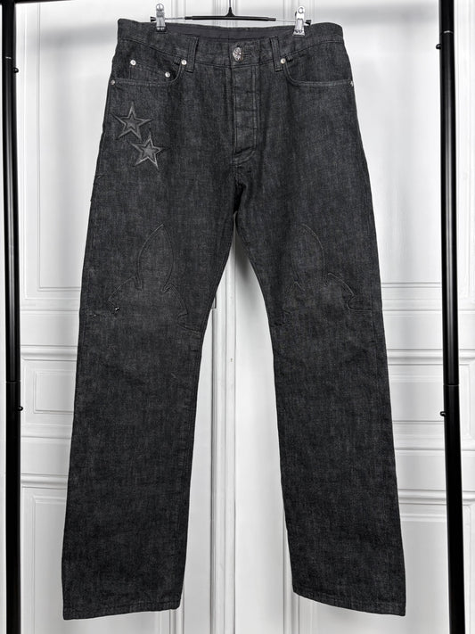 chrome hearts le fleur star patch denim