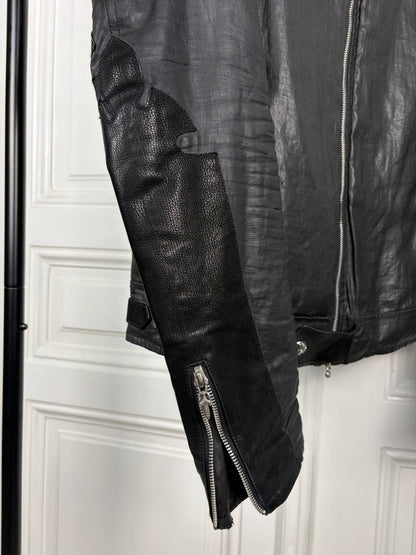 Chrome Hearts Fleur Waxed Carmalita Moto Jacket