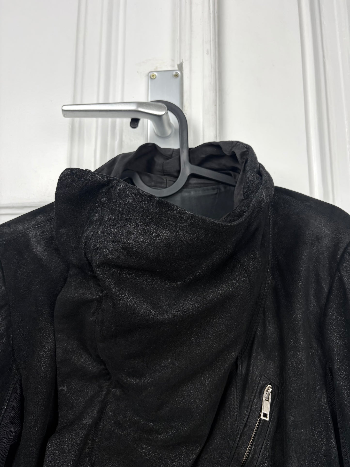 Rick Owens suede classic biker jacket