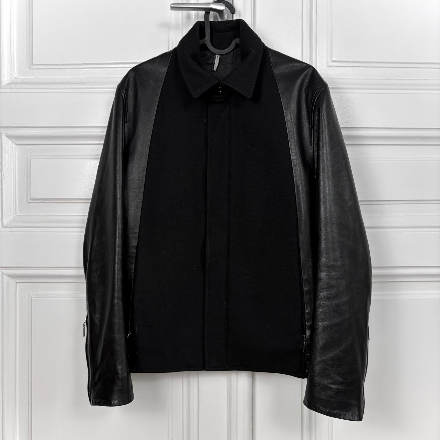 Dior Homme Wool Panel Leather Jacket