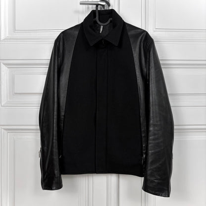 Dior Homme Wool Panel Leather Jacket