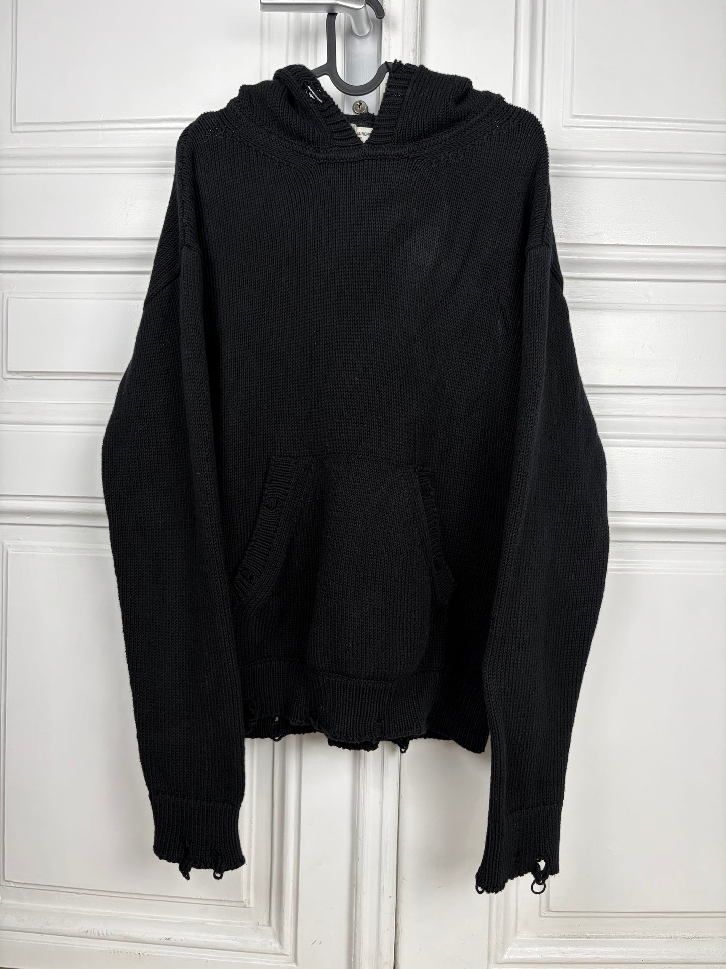 Saint Laurent Distressed Knit Hoodie