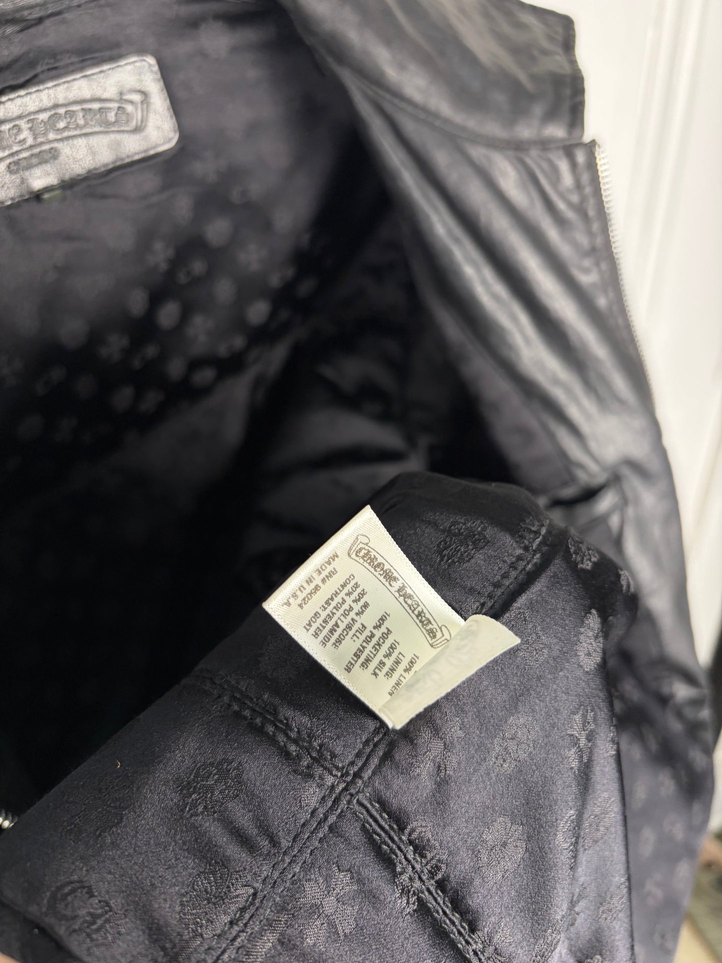 Chrome Hearts Fleur Waxed Carmalita Moto Jacket
