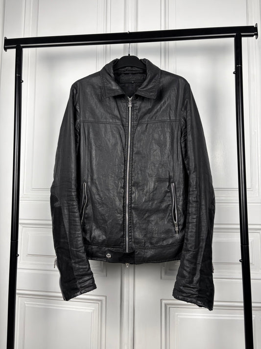 Chrome Hearts Fleur Waxed Carmalita Moto Jacket