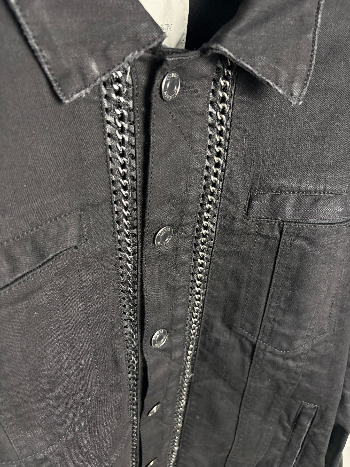 Balmain Denim Chain Biker Jacket