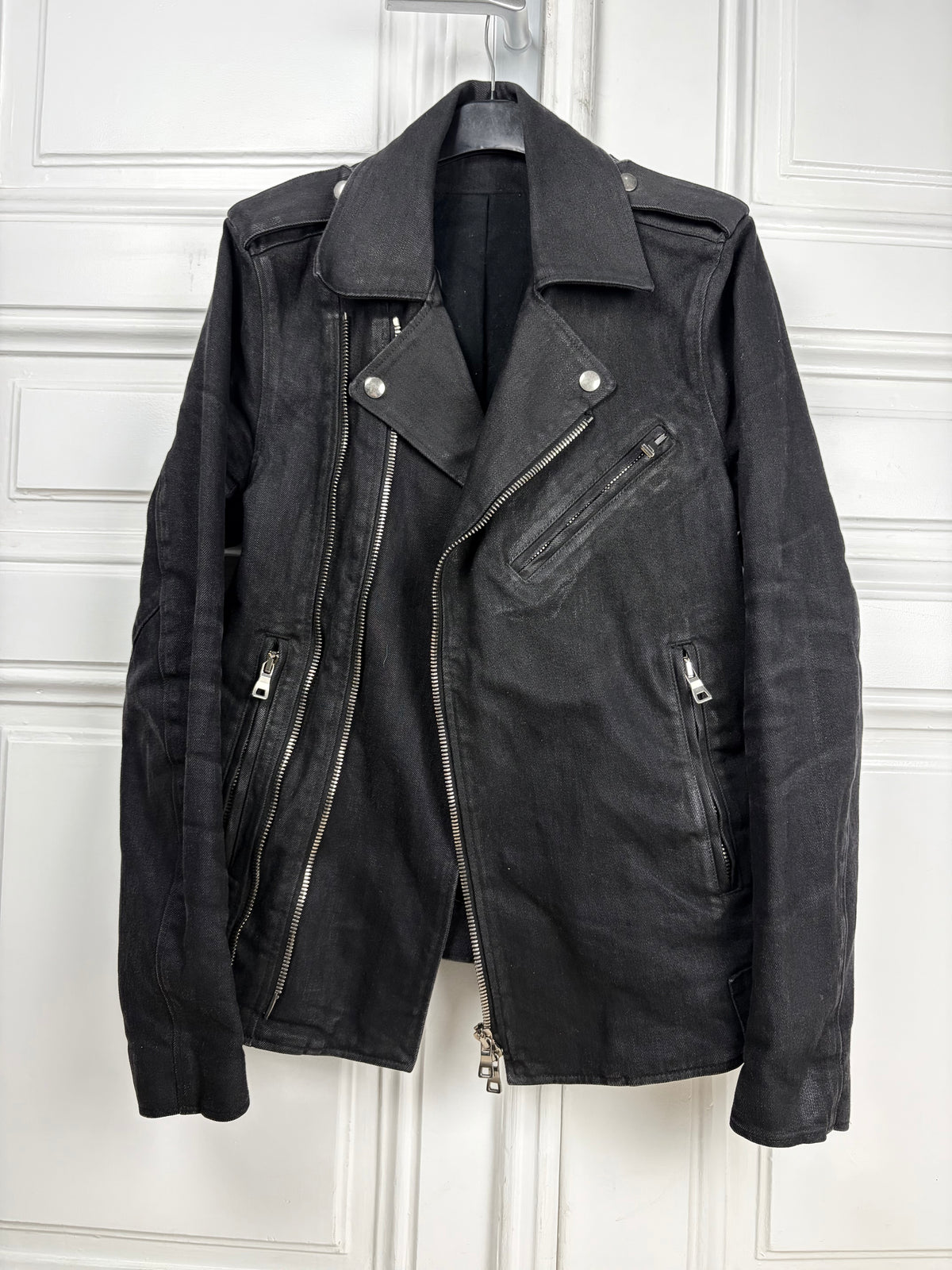 Balmain decarnin denim biker jacket