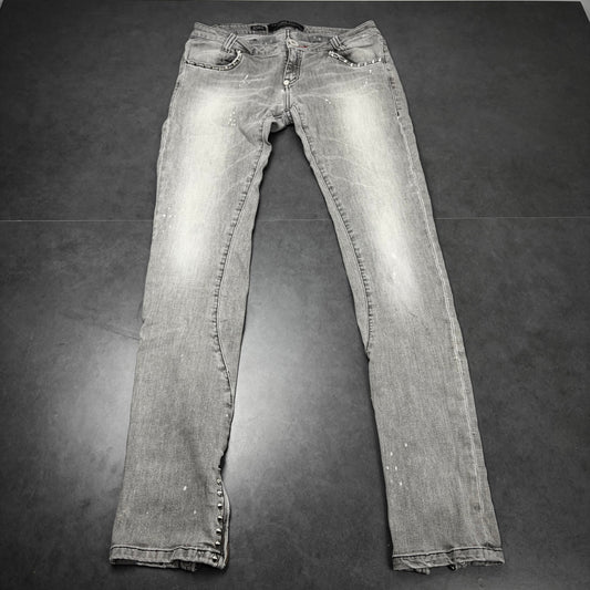 Philipp Plein Studded Zip Denim